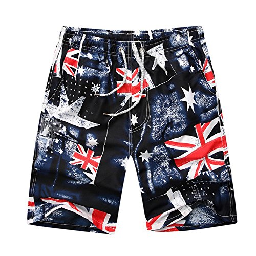 ZiXingMen's Surfing Boardshorts UK British Flag Swim Shorts/Trunks Beach Short for Outdoor Water Sports