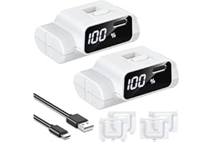 [LED Display] YUANHOT Rechargeable Battery Pack for Xbox Series X/S/One/Elite, 2 Pack 5520mWh Fast Charging for Xbox Controller Battery Pack, Remote Play and Charge Kit for Xbox One Accessories-White