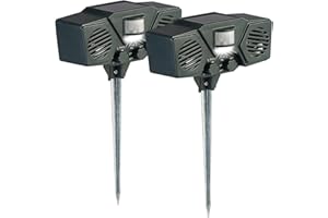 Exbuster Solar Tierschreck Flash: 2er-Set Duo-Ultraschall-Solar-Tierschreck, Blitzlicht, Bewegungssensor (Profi-Ultraschall-Tiervertreiber, Ultraschall-Schädlingsvertreiber)