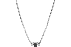 Fossil Collar De Vestir Para Hombres, Longitud: 45,7 Cm + 5 Cm Collar De Plata De Acero Inoxidable, JF03689040