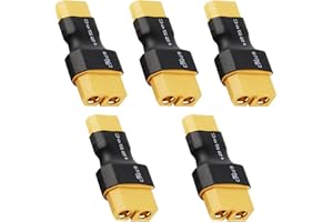 EatPitaya XT60 to XT30 Plug, XT60 Female to XT30 Male Adapter, Wireless RC LiPo Battery Connectors for RC Drone Remote Control Quadcopter Accessory - 5pcs