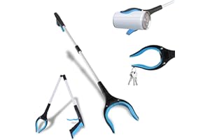 SilverChry Pinza Recoge Objetos 83 cm, Herramientas de Recolección Plegable Magnética con Cabezal Giratorio de 90°, Mango Ergonómico, para Jardín, Hogar, Ancianos y Niños.