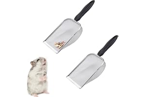 NAUZE 2 Pieces Reptile Sand Filtering Mesh Stainless Steel Fine Mesh Fine Holes Cat Litter Scoop for Multi-Cat Owners Dog Rabbit Lizard