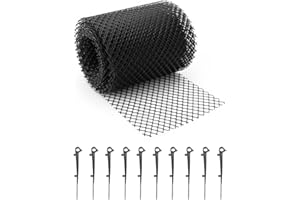 Garden Mile Guttering Mesh Guard Gutter Cover - Nylon Mesh Netting Outdoor Drain Cover Shed Guttering For Block Leaf, Debris, Twigs And More - Black (10m Roll)