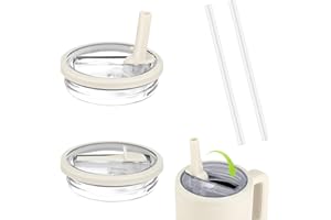 Sprifityy 2 sztuki zapasowych pokrywek do kubków 40 oz, wielokrotnego użytku, szczelne i pyłoszczelne, ze słomkami do picia, akcesoria Stanley Cup, pokrywka