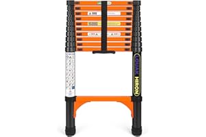 LOUAK&HIRON Teleskopleiter 3,2 m ausziehbare Klappleiter Leiter rutschfest Verlängerung Mehrzweck-Haushaltsleiter