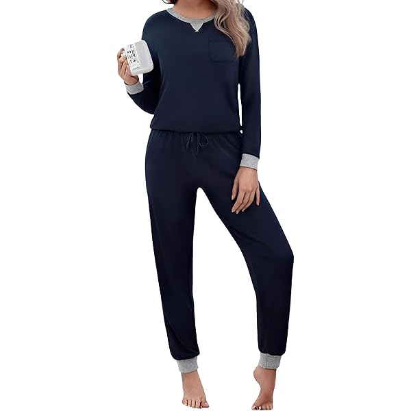 Ekouaer Pyjama Dames Pyjama Set Winter Nachtkleding