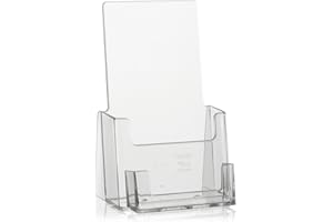 taymar DIN Lang (DL) Tisch-Prospektständer mit extra Visitenkarten-Halter, Flyerhalter, Prospekthaltermit Visi-Fach