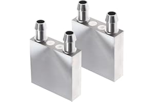 Be In Your Mind 2x Aluminum Water Cooling Block 40x40x12mm for Water Cooler Heat Sink System CPU Graphics Radiator Heatsink with 9mm Nozzle
