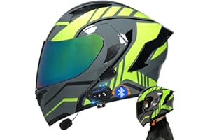 CNNGU Casco De Moto Modular Bluetooth Integrado, con Doble Visera Cascos De Motocicleta, Casco Integral ECE Homologado, para Mujeres Y Hombres, Transpirable Y Cómoda