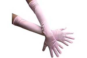 AUSUAYA Guanti lunghi in raso per le donne formali, guanti di lunghezza del gomito per ballo da sera nuziale/tea party/chiesa/matrimonio W-G-1