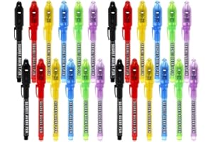 MALEDEN Geheimstifte, Stift für Kindergeburtstag, Detektivparty, Schatzsuche, Mitgebsel, Gastgeschenk, Erwachsenen Party, Geheimstift mit UV Licht, 24 Stück