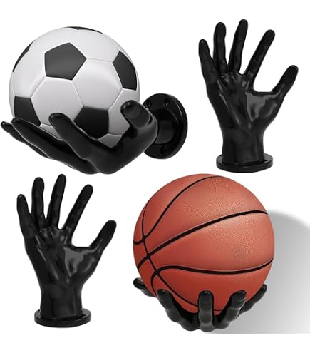 Lot De 5 Supports Muraux Pour Ballons De Basket, Volley, Foot – Rangement Mural Solide Avec Vis Inclus