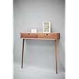 umark Console Hallway Table Walnut Wood Entryway Table with Two Drawers Storage Natural Honey Finish (Brown)