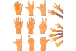 HXC Mini Hände 9 Stück, Gummihand für Finger Kleine Hände Tiny Hands Stinkefinger Fingerpuppen Kleines Spielzeug Lustige Sachen für Haustier, Katzen, Kinder, Party- & Scherzartikel
