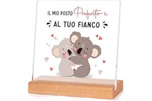 NIYEWSOR Regalo per Lui Lei, Regali di Coppia Koala Targhe Decorativo, Idee Regalo Anniversario per Lei Lui, Regalo Compleanno per Fidanzato, Fidanzata, Moglie, Marito