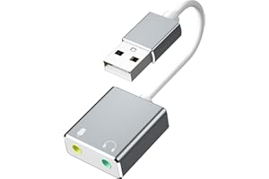 ASKOPPO Scheda Audio USB Esterna, Alluminio Adattatore Audio da USB a Jack 3.5mm per Cuffie Microfono Stereo Casse Compatibile con Windows, Mac OS, Linux, PS5, Plug And Play
