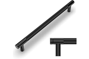 Amerdeco 10 Stück Schwarz Schrankgriffe 192mm Lochabstand, Aluminium Griffe für Küchenschränke & Möbelgriffe für Schubladen