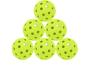 Fadcaer Balles de Pickleball d'Intérieur 6pcs Pickleball Set 40 Trous Pickleball d'Extérieur Accessoire d'Entraînement Pickleball Balles de Compétition pour Jeu d'Intérieur d'Extérieur Entraînement