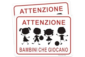 BLAZEVIDEO 2pz Prestare Attenzione ai Bambini, Cartello Metallo Segno Rallentamento, Segnale Alluminio, 250 * 350mm