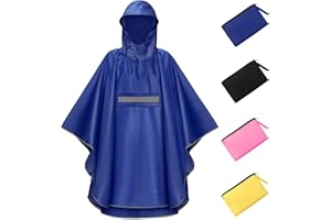 NEWIROVE Children's Rain Cape, Unisex Rain Poncho, Waterproof Children's Rain Poncho, Rain Clothing, Children with Reflective Poncho, Lightweight Rain Jacket for Boys and Girls, 120-160 cm