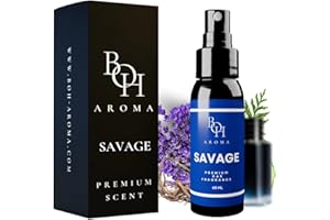 BOH Aroma profumo per auto SAVAGE - profumo per auto e deodorante per interni, neutralizza gli odori in auto, profumo per auto con profumo proprio, accessori per interni - 60 ml