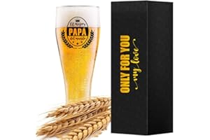 LOZACHE Vaso de Cerveza de Trigo para Papá con la Frase el mejor PAPA del mundo, Regalos de Cerveza para Hombre para el Día del Padre Cumpleaños Navidad Día del Hombre para Papá