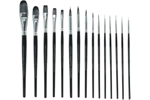 THE GRINNING GARGOYLE Ensemble de pinceaux de peinture acrylique - 15 pinceaux de peinture pour jeu de rôle miniature et figurine de jeu de guerre - Basecoat, Detail, Drybrush - Grinning Gargoyle BRU01