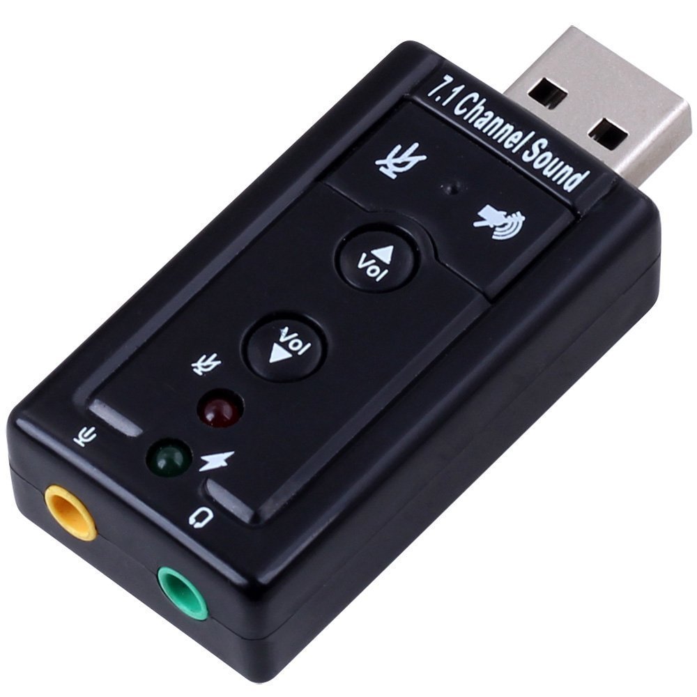 Cables Kart 7.1 Channel USB External Sound Card Audio Adapter With Mic - Compatible With Windows XP/Vista/Windows 7/Windows 8 - Plug and Play Compatibility - Supports Virtual 3D Sound - Turn your Front USB Port of Desktop into Audio Input and Mic