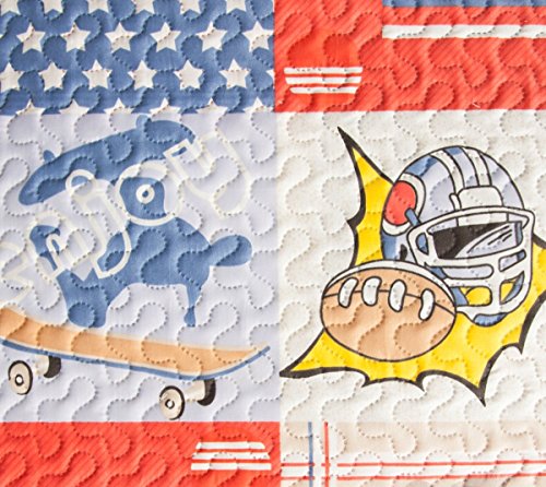 Tagesdecke Steppdecke Größe: 170X210 cm Muster: Magnus Für: Jungen (Fußball) - 3