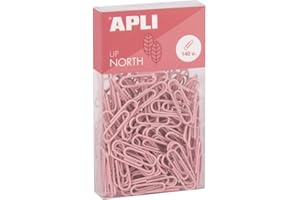 APLI 19980 - Clip da ufficio in metallo 28 mm - Confezione da 140 pezzi in colore rosa - Stile moderno - Accessori da scrivania Upnorth