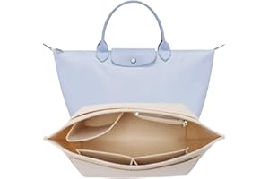 YORFULL Bag Organiser Insert, Felt Bag Organizer, Handbag Organiser Beige Tote Bag Insert Purse Accessories (Beige, Large)