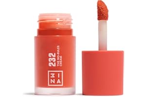3INA MAKEUP - The No-Rules Cream 232 - Blush Liquide Rouge Corail aux L’huile D'amande Douce - Blush pour Yeux Lèvres et Joues - Blush au Fini Naturel et Lumineux - Vegan - Cruelty Free