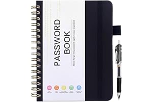 TBCZVX Address Book, Password Book, Multi Functional and Compact Password Book Alphabetical with Tabs, Address Books with Alphabet Index Hardback for Password and Address Management