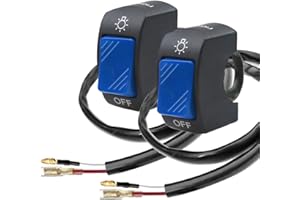 Gebildet 2Pezzi Interruttore Manubrio Moto Interruttore a Levetta Manubrio con Pulsante On Off per U5 U7 U2 Moto Scooter Elettromobile Moto-7/8 Pollici 22mm(Blu)