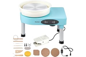 ‎HUANYU Huanyu 30cm Töpferscheibe mit verstellbaren Beinen und Fußpedal 350W Elektrische Keramikmaschine mit abnehmbarem Becken 0-320RPM Töpferformmaschine mit Töpferwerkzeugsatz