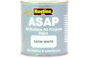 RUSTINS Rustin's (ASAPWH500 - Toute le peinture de surface - Intérieur et extérieur - Séchage rapide - finition satinée - Blanc - 500ml