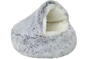 ACETCHS Cama mullida para gatos, suave y lavable, cálida cama para gatos domésticos, perros pequeños (40 cm x 40 cm, gris)