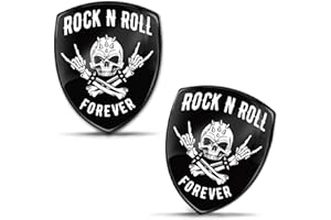 Biomar Labs 2 x Aufkleber 3D Gel Silikon Moto Fahrrad Motorrad Biker Helm Stickers Auto Fenster Telefon Laptop PC Tablet Tür Heavy Metal Zeichen Rock And Roll Forever KS 9