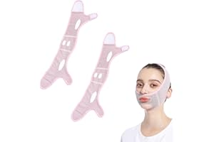 SALUCIA 2 Stück Beauty Face Sculpting Schlafmaske, V-Linie Gesicht Abnehmen Maske Kinnriemen, Face Lifting Gürtel Face Tightening Skin Maske, Schönheits-Hals-Masken Für Frau und Mann