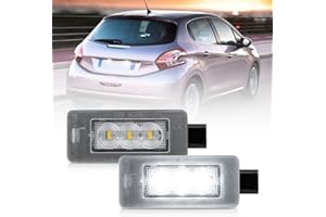 NJSSJD 2 pièces Canbus aucune erreur LED lumière de plaque d'immatriculation pour Peugeot 207CC 208 308 MK2 II 2008 3008 Citroën C5 III Elysee OEM #9682403680