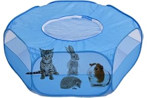 Good Wife Tappetini gioco,Recinto per Animali Domestici, Box per Animali Piccoli, Tenda per Gatti Cani Cuccioli, Portatile Gabbia, Resistente e Pieghevole (blu) (100CM)