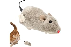 Amesor Jouet Souris pour Chat, Jouet pour Rats À Remonter, Souris en Peluche À Remonter, Jouet De Souris Simulé pour Chats, Chat en Peluche Souris Chasse Souris D'intérieur Jouet, Couleur Aléatoire