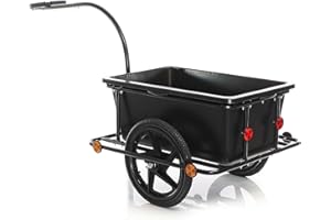 Wiltec Remorque pour vélo, Timon Rabattable & Attelage Rapide, Transport de Charges Randonnée Voyage, Chariot pour Bicyclette