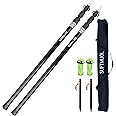 Telescopic Tarp Poles Set of Two, Adjustable Awning Poles for Tent Fly, Camping, Shelter, Awning, RV Car & Motorcycle Camping, Garden, Strong Aluminum 230CM with Zipper Bag