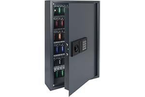 HMF 2133-11 Armoire a Clés avec Serrure Électronique | 132 Crochets | 66,5 x 43 x 13 cm | Anthracite
