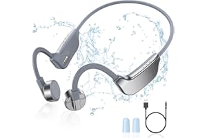 WETSKY Kopfhörer Schwimmen, Knochenschall Kopfhörer Bluetooth 5.3, 32G-Speicher Sport Kopfhörer, IPX8 Wasserdicht, 12 Stunden Spielzeit, Open-Ear Kopfhörer Kabellos mit MP3 Player für Schwimmen, Laufen