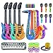 Price comparison product image FEPITO 30PCS Inflatable Rock Star Toy Set Inflatables Saxophone Guitar Microphone Inflatable Instruments Party Props with Balloon Pump for Party Decoration Prop (Random Color)
