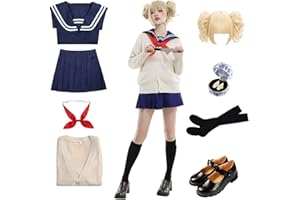Emyzkc Cosplay Himiko Toga Cosplay Outfit,Toga Himiko Wig Shoes Costume Set JK Anime School Girl Uniform for Halloween