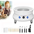 PaNt Pottery Wheel Machine Touch LCD Pottery 25CM 350W Electric Pottery Wheel 200 r/min Pottery Wheel Forming Machine with Detachable Washable Basin, 11pcs of Clay Knife Set for Beginners DIY Clay Art